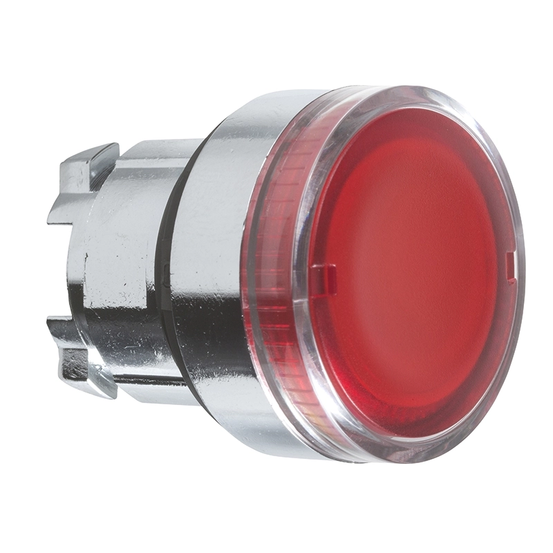 Cabezal pulsador luminoso rasante Ba9S rojo